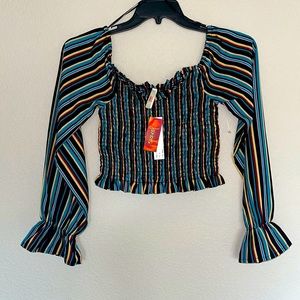 True Destiny Multicolor Smock Top Long Sleeve